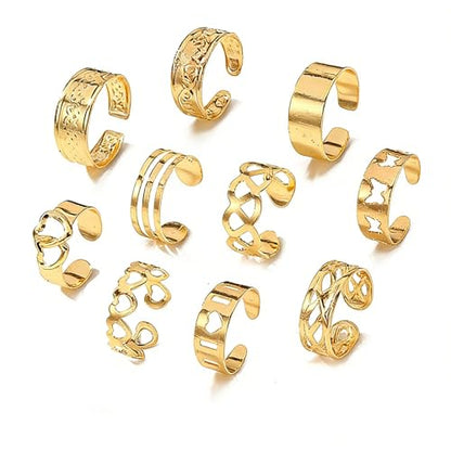 Toe Rings for Women Adjustable Toe Rings for Women Open Toe Ring Summer Beach Foot Jewelry - style: A - G