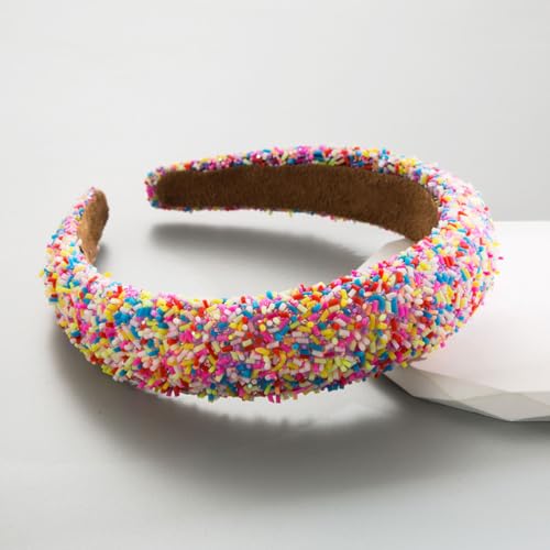 Padded Headbands for Women Non Slip Headband Wide Fashion Womens Headbands Cute Hair Bands Hair Hoops Hair Glitter Birthday Hair Accessories for Girls - color: Red