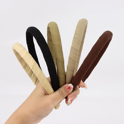 WHAVEL Headbands for Women - 5 Pack Thin Headband Non-Slip Fabric Hairband Fashion Head Bands for Women's Hair