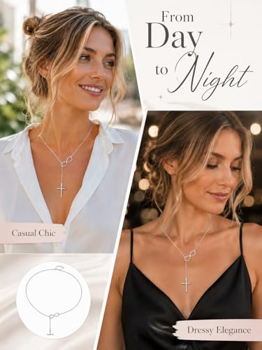 Minimalist Style Women's Necklace - Stainless Steel Low Sensitivity Creative Jewelry, Charming Banquet Style (Sun and Moon) - color: Silver Cros