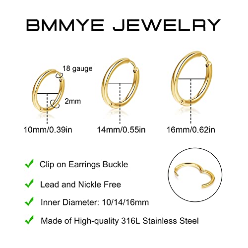 5-10 Pairs Small Gold Silver Hoop Earrings for Women, Stainless Steel Earrings Set Mens Lightweight Thin Hypoallergenic Small Hoops Set - style: 6pcs-G+S