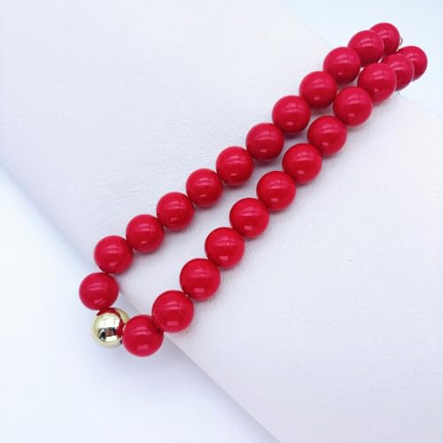 Red Beaded Necklace for Women Chunky Beaded Necklace Adjustable Acrylic Bead Choker Necklaces Big Statement Necklaces Jewelry Accessories - color: 16MMChunkyRedNecklace