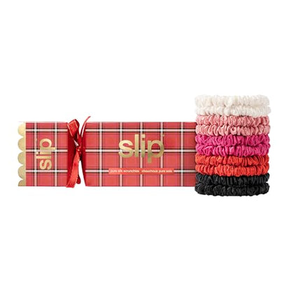 slip Skinny Scrunchies in Holiday Cracker Packaging: Anti-Crease, Anti-Breakage Slipsilk™ Design Protects Delicate Hair | Includes 10 Pure Silk Scrunchies, Jean - color: Jean