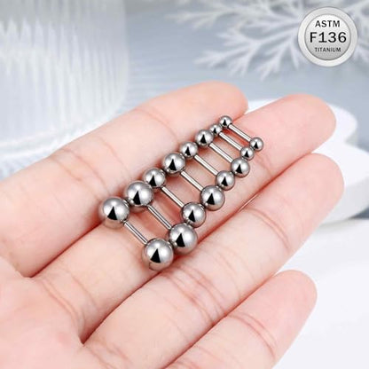 20G 18G 16G Titanium Earrings Studs Set for Sensitive Ears Hypoallergenic Piercing Jewelry Internally Threaded Cartilage Conch Helix Rook Tragus Earring Hoop Eyebrow For Women Men Ball 3-6mm - size: 16G-6MM