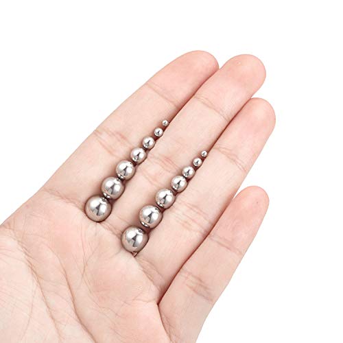 14 Pairs Stainless Steel Ball Stud Earrings Barbell Cartilage Tragus Helix Ear Piercing For Men Women 2-8mm Silver Black - style: A:Ball,7 Pairs Black and 7 Pairs Silver