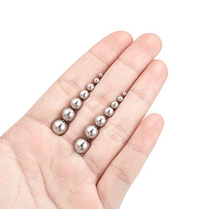 14 Pairs Stainless Steel Ball Stud Earrings Barbell Cartilage Tragus Helix Ear Piercing For Men Women 2-8mm Silver Black - style: A:Ball,7 Pairs Black and 7 Pairs Silver