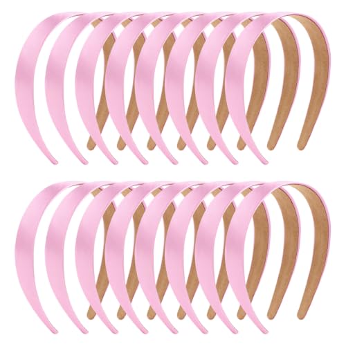 Wecoe Satin Headbands, 16 Pcs 1 Inch Hair Bands for Women & Girls(Set I) | Great for daily wear, festive looks & DIY crafts - color: Set I