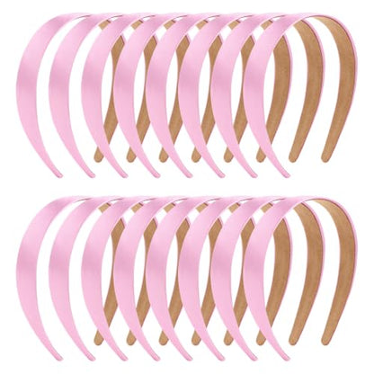 Wecoe Satin Headbands, 16 Pcs 1 Inch Hair Bands for Women & Girls(Set I) | Great for daily wear, festive looks & DIY crafts - color: Set I