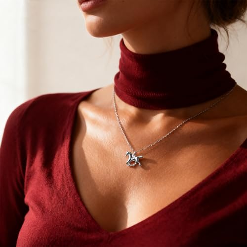 Baydurcan Dainty Silver Necklace for Women Ankh Horse Celtic Necklace Gifts | Dainty charm gifts for friends sister mother, birthday, christmas, graduation gifts. Ready to give with card & envelope. - style: Horse