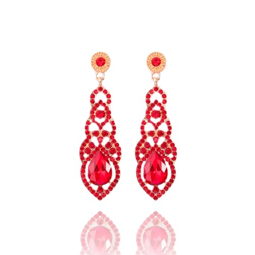 Cute Hollow Crystal Rhinestone Teardrop 8-Shaped Long Dangle Earrings for Women Fashion Strand Jewelry - style: Style12