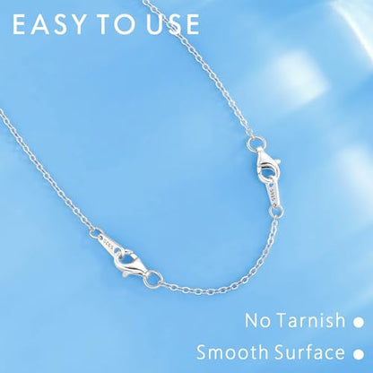 Necklace Extender Silver Durable Necklace Extenders, 925 Sterling Silver Chain for Bracelet Anklet 2 Piece Set 1" 2" Inches - color: Silver, size: 1 2 inch