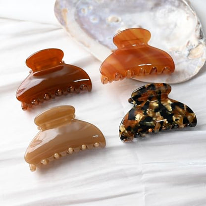 Handmade Celluloid Acetate French Design Barrettes Tortoise Shell Claws Hair Claw Luxury Fashion Accessories Hair Clip for Women (black gold) - color: black gold