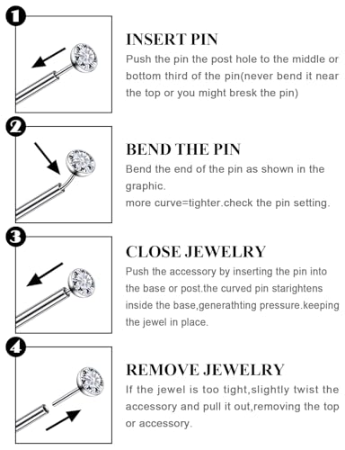 20G 18G 16G Astm F136 Titanium Threadless Flat Back Earrings Nose Studs Tragus Helix Conch Cartilage Lobe Earrings Medusa Labret Snake Bite Monroe Lip Ring Piercing Jewelry For Women Men - size: 20G-6MM Bar-CZ 4MM