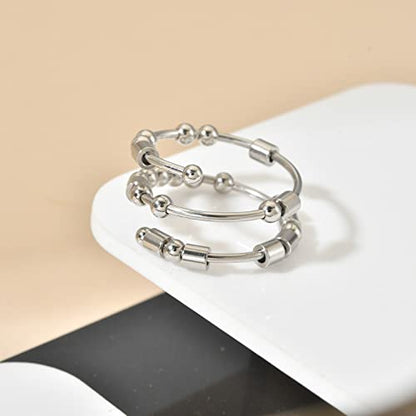 Morse Code Rings for Women, Stainless Steel Spinner Ring Fidget Rings for Anxiety Ring Morse Code Rings Inspirational Gifts Jewelry Women Birthday Graduation Gifts for Best Friends - style: 14 B*dass mama