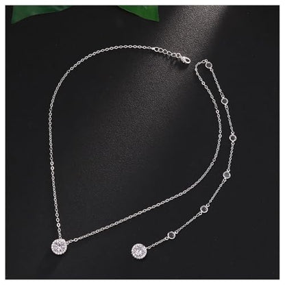 Rhinestone Backdrop Body Chain Jewelry Sexy Simple Long Body Chain Necklace Bridal Wedding Backdrop Backless Dress Accessories Jewelry for Women - color: Silver