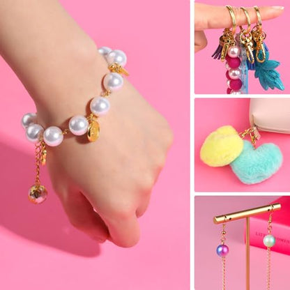 LEOBRO Jump Rings, 968pcs Keychain Making Kit, Keychain Clip and Key Ring, Key Chain Rings, Lobster Claw Clasps for Keychains, Charm Bracelet Jewelry, Gold - color: Gold