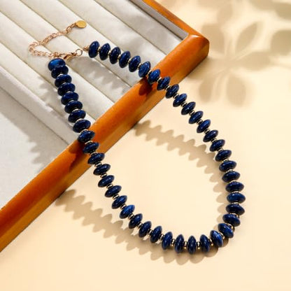 Acrylic Beaded Necklace for Women,Beach Strand Jewelry Gifts | Statement Necklace,Cute Trendy Handmade Jewelry for Women,Chunky Beaded Necklace,Resin Beads Choker - color: Navy blue