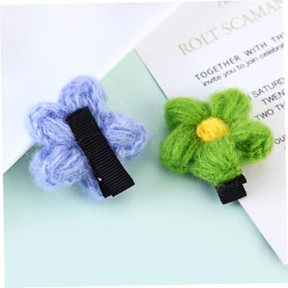 12pcs Flower Hair Clips Bobby Pins for Mixed Colors Birthday Headwear Hair Accessories Set Random Color