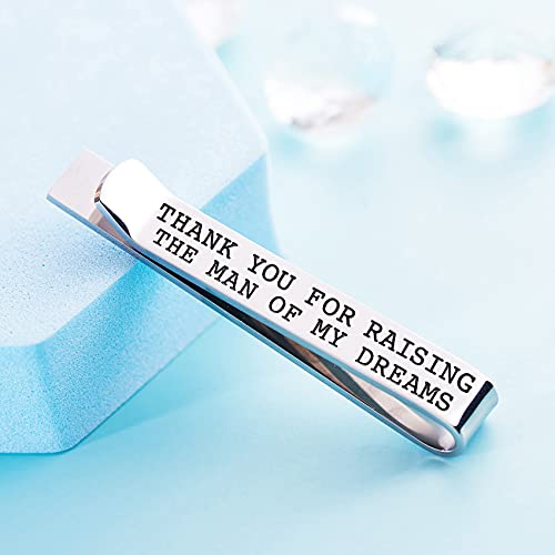 Father of the Bride and Groom Gifts - Wedding Tie Clips for Groomsmen From the Bride - Stainless Steel Tie Bars - color: Father of The Groom-White