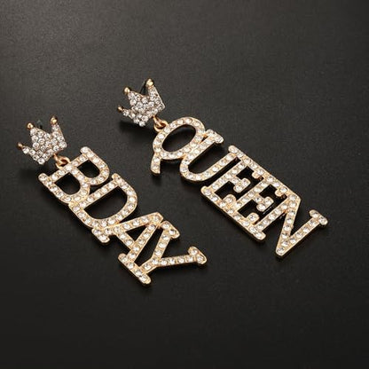 Birthday Earrings for Women Happy Birthdays Earrings Statement Cake Champagne Bottle Earring Happy Birthdays Dangle Earring Birthday Gifts Party Favors - color: Silver