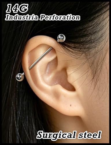 Surgical Stainless Steel Tongue Rings/tongue Piercing Jewelry Set for Women Men, Hypoallergenic Body Jewelry, Silver, 14G 12/14/16/19/22mm, 11Pcs Pack Daily Party Wear