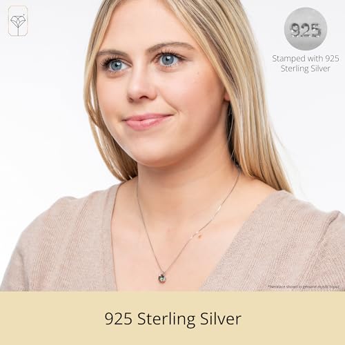 MAX + STONE 925 Sterling Silver Cushion Cut Birthstone Necklace for Women | 6mm Hypoallergenic Solitaire Necklace | Gemstone Pendant Necklaces with 18 inch Box Chain - color: Citrine