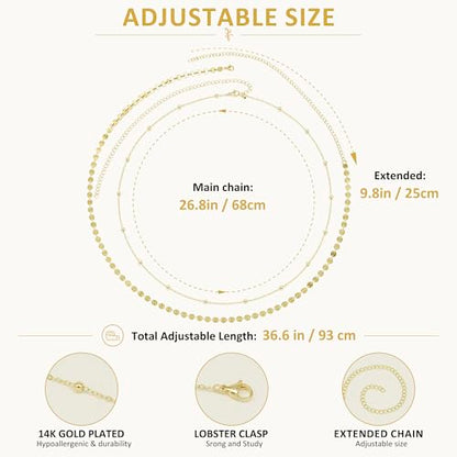 14K Gold Plated Belly Chain for Women, Boho Bikini Waist Jewelry | Adjustable Fit, Dainty Layered Look, Pearl, Shell & Starfish Options, Boho Body Jewelry, Beach, Vacation - color: Gold-Plated 2