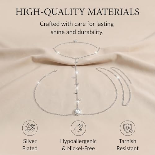 Back Necklace with Rhinestone Pearl Pendant Back Body Chain for Backless Dress Bridal Wedding Backdrop Necklace Crystal Simple Waist Body Jewelry for Women - color: A4:back chain