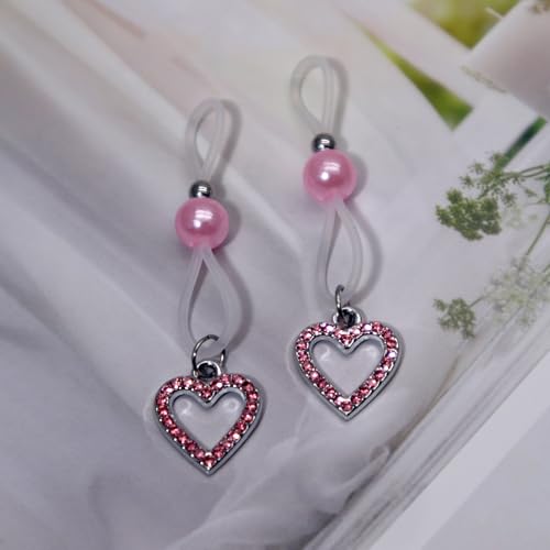 Unisex Nipple Jewelry Non Piercing Flower Pearl Dangle Fake Nipple Rings Faux Piercing Body Jewelry for Women