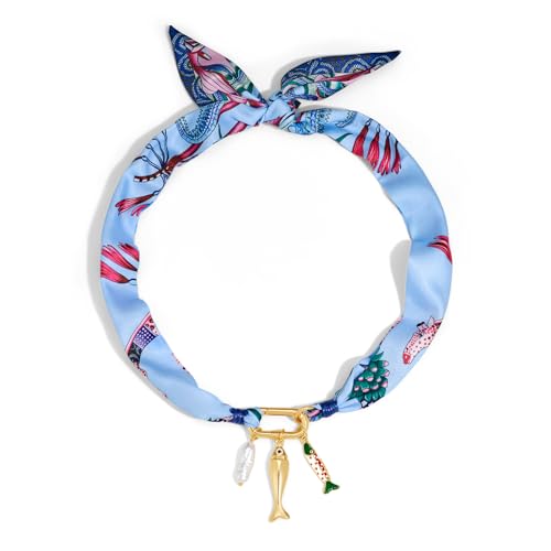 CLASSYZINT Scarf Necklace with Charms Heart Choker Necklace Shell Necklace Bandana Necklac Statement Choker Jewelry - color: Fish Pandent