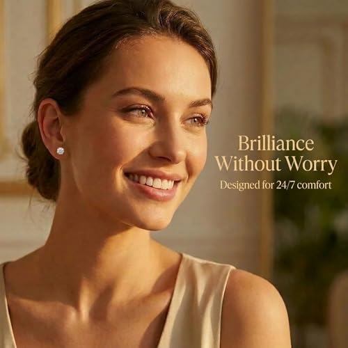 14k Gold Solitaire Round Cubic Zirconia Earrings Studs for Women & Men | Anti Tarnishing CZ Stud Earrings with 14k Gold Butterfly Pushbacks | 4MM-7.5MM by MAX + STONE - color: Yellow Gold, size: 7 mm
