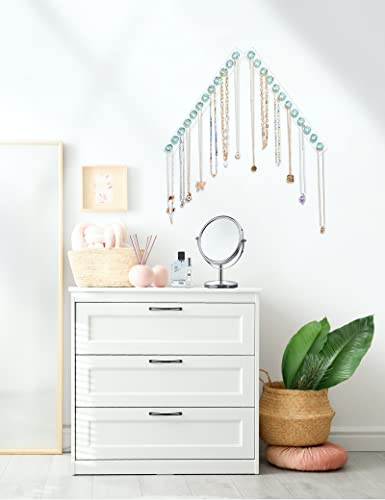 Mymazn Acrylic Necklaces Holder Wall Mounted Necklace Hangers Hanging Jewelry Organizer with 12 Hooks, Clear Jewelry Hangers for Necklace Organizer for Women, Necklace Hooks for Wall, Closet | Acrylic Jewelry Hanger with 12 Hooks, Jewelry Hooks for Neckla