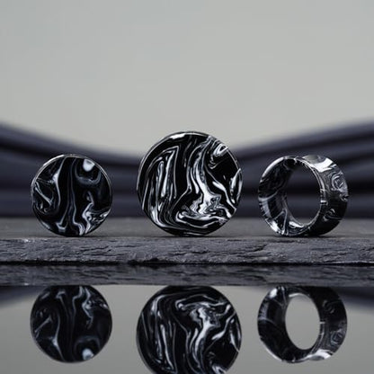 COOEAR 2 Pairs Matched Set Gauges for Ears Flesh Tunnels Kits Plugs Earrings Blue Acrylic Ear Expander Stretchers Piercing. - color: Y6633H, size: 1"(25mm)