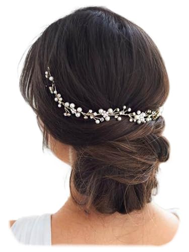 JAKAWIN Bride Wedding Hair Vine Bridal Hair Accessories Pearl Hair Piece for Women