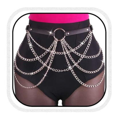 CLOACE Punk Waist Chain Belt Leather Layered Heart Body Chains Gothic Body Accessories for Women - color: C