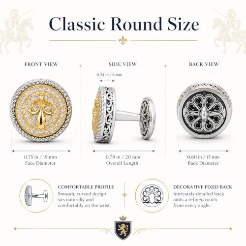 Cuff Links Mens, Cufflinks for Men, Men's Cuff Links for Wedding, Business, Father's Day, Gift for Men, 18K Gold Plated with Luxury Wooden Gift Box - style: Eye of the Storm