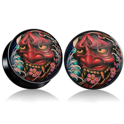 (1 Pair ONLY) Acrylic Flesh Tunnel Screw Fit Ear Gauge Earring Ear Piercing available size 2g (6mm) to 1 3/16" (30mm) Please Choose Size And Color - color: M02, size: 0g = 8mm
