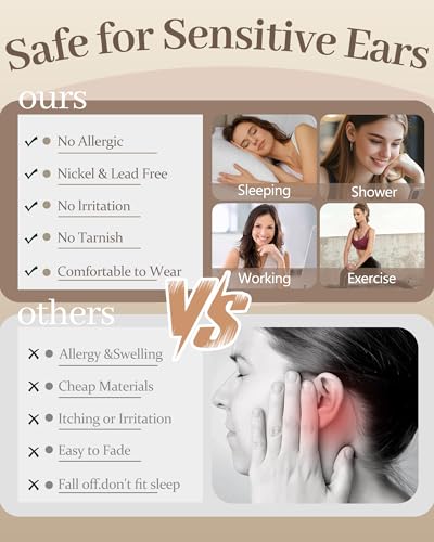 Gold Silver Huggie Hoop Earrings for Women 18K Gold & Sterling Silver Plated Cubic Zirconia Hoop Earrings Double Hoops Earrings Hypoallergenic Non Tarnish Earings Jewelry Gift - color: Silver-B