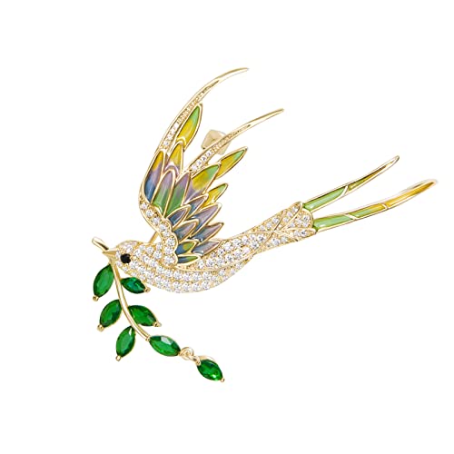 Brooches for Women, Shiny Cubic Zirconia Brooch Pins for Women Fashion Brooch Pin Broach Jewelry Gift - color: Swallow