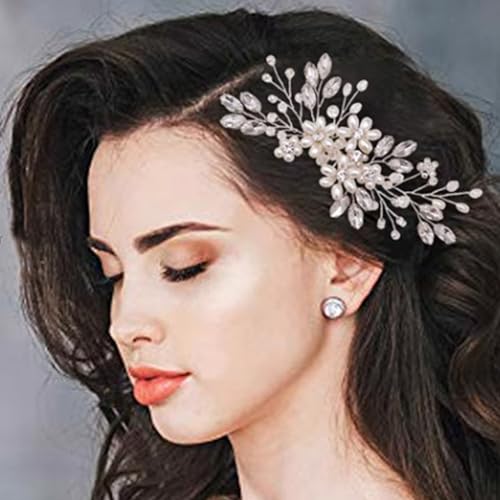 Bride Wedding Hair Comb, Pearl Flower Hair Piece Accessories | Wedding Party Decorative, Hair Ornament for Women, Valentine's Day gift, birthday gift, will not fade, daily matching