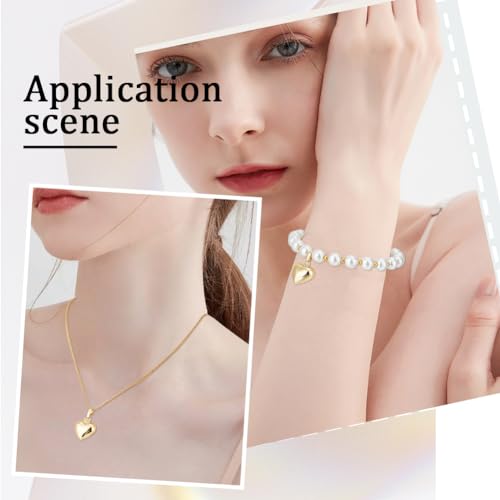 Beebeecraft 1 Box 10Pcs Puffed Heart Charm 18K Gold Plated Smooth Small Love Drops Charms for Jewelry Making Necklace Bracelet DIY Crafts - color: Gold, size: 15x18x7mm