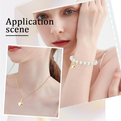 Beebeecraft 1 Box 10Pcs Puffed Heart Charm 18K Gold Plated Smooth Small Love Drops Charms for Jewelry Making Necklace Bracelet DIY Crafts - color: Gold, size: 15x18x7mm
