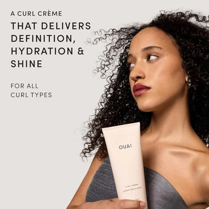 OUAI Curl Cream - Curl Defining Cream with Chia & Linseed Oil - Enhances Definition, Hydration & Shine - Tames Frizz & Protects from Humidity - Silicone-Free Curly Hair Products for Women (8 oz) - size: 8 Ounce (Pack of 1)