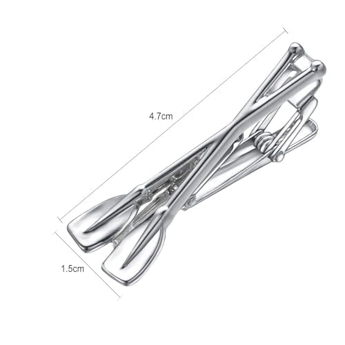 Yoursfs Unique Ship Car Tie Clips for Men Novelty Cool Transportation vehicles Tie Clip Bar Pins Men's Fashion Jewelry - style: Steel Silver Paddle