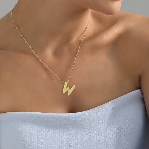 2 PCs Gold Plated Necklace Set for Women - Non Tarnish Jewelry Gift with Fashion Design - style: 2 PCs W Style