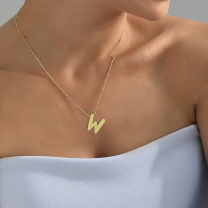 2 PCs Gold Plated Necklace Set for Women - Non Tarnish Jewelry Gift with Fashion Design - style: 2 PCs W Style