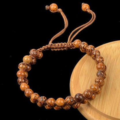MASSIVE BEADS Double Layer Natural Chakra Healing Power Crystals Macrame Bracelet Yoga Stone Beads Gemstone Meditation Relax Anxiety Bangle for Unisex Women Men - color: Tiger Skin Stone, size: 4mm
