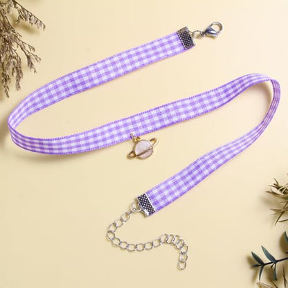 Nova&Aria Chokers Set For Women Heart Choker Necklaces Flower Pendant Velvet Cute Pink Turquoise Blue White Black Choker Necklace Christmas Colorful Lace Chokers - color: Purple