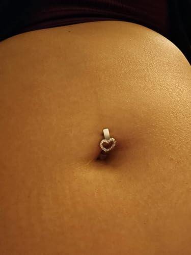 QWALIT Belly Button Rings 14G Surgical Steel Belly Rings CZ Opal Navel Piercing Jewelry for Women Girls 3/8" 10mm Silver Rose Gold - color: B21- clicker+ T bar-7pcs silver
