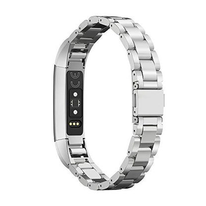 Compatible with Alta Bands Metal, Special Edition Replacement for Alta HR Stainless Steel Bands Adjustable Accessory Wristband Small Large for Alta Bracelet Women Men - color: Q1-03 Metal-Silver